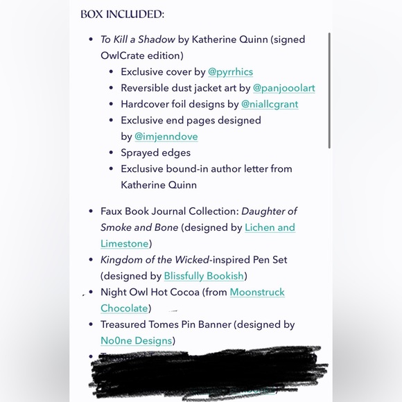 4/$25 or listed price!!⛄️ Owlcrate “Curated for Readers” December 2023 Box - Picture 3 of 8